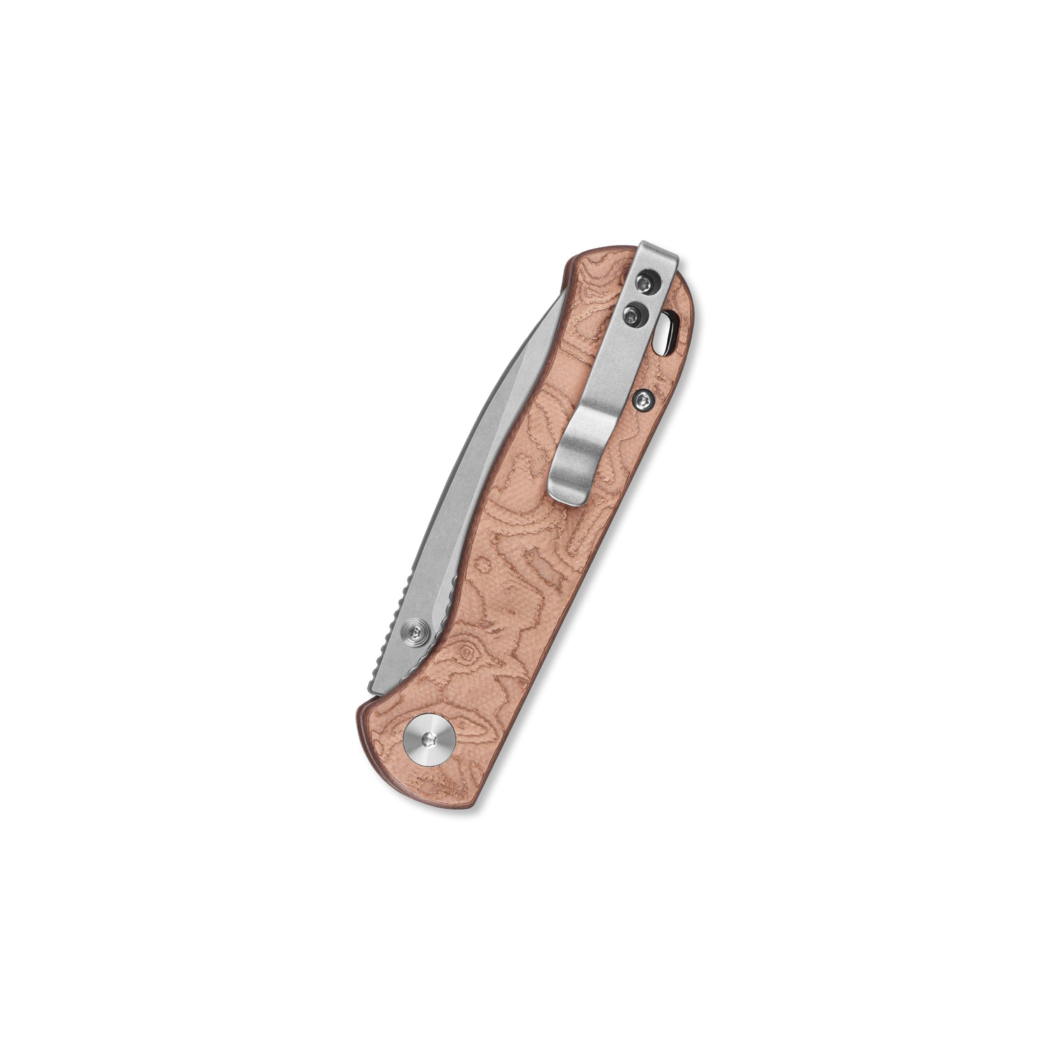 QSP Ferret QS170-E1 Stonewashed Nitro-V Blade Copper Foil G10 Handle Liner Lock Folding Knife