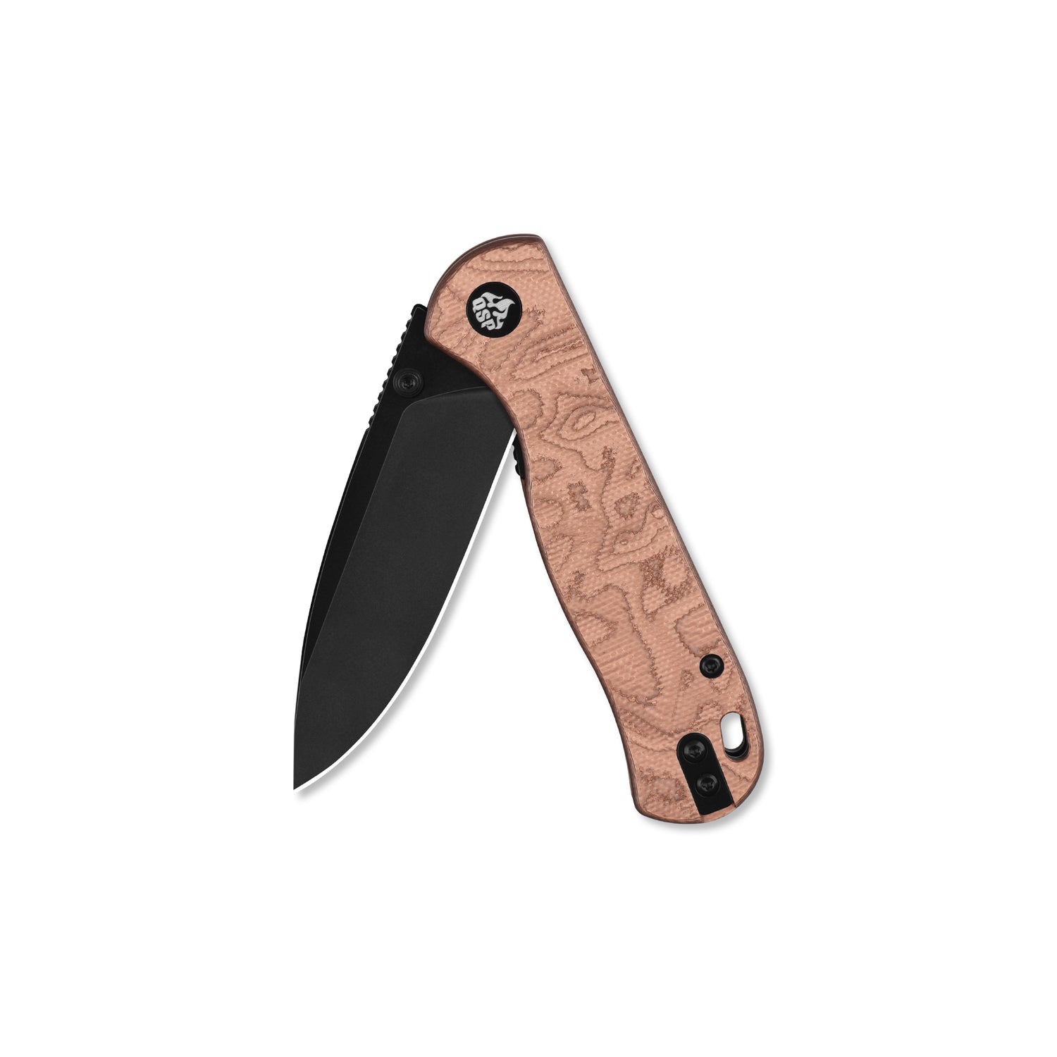 QSP Ferret QS170-E2 Black Nitro-V Blade Copper Foil G10 Handle Liner Lock Folding Knife
