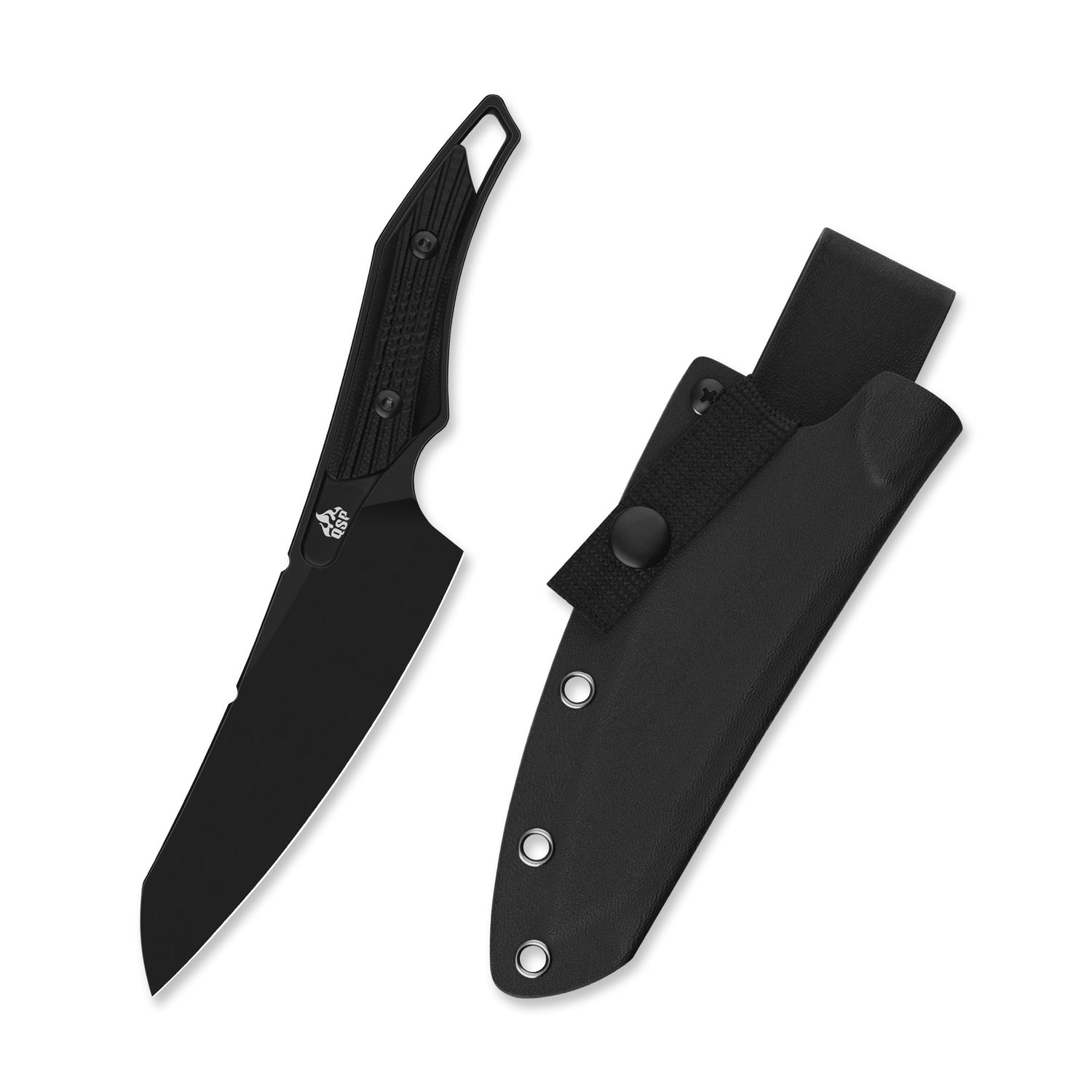 QSP T-Cook QS172-A2 Black Nitro-V Blade Black G10 Handle Fixed Blade Knife