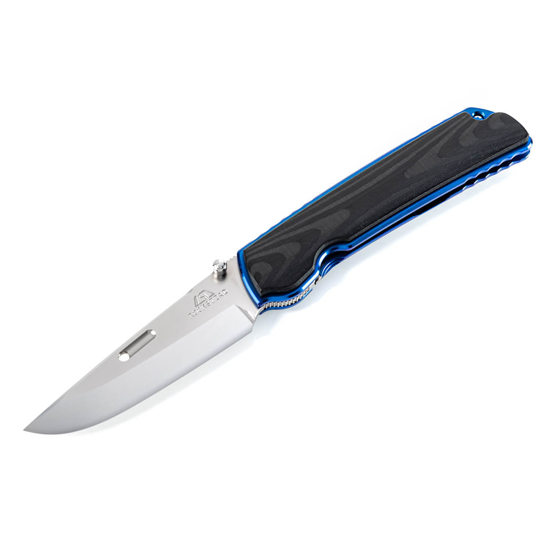 Rockstead Folding Knife HIGO-Ⅱ-X-CF-ZDP (BLUE) ZDP189 Blade Titanium With Carbon Fiber Handle