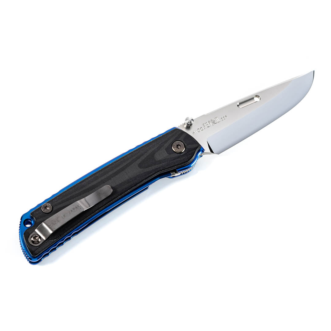 Rockstead Folding Knife HIGO-Ⅱ-X-CF-ZDP (BLUE) ZDP189 Blade Titanium With Carbon Fiber Handle