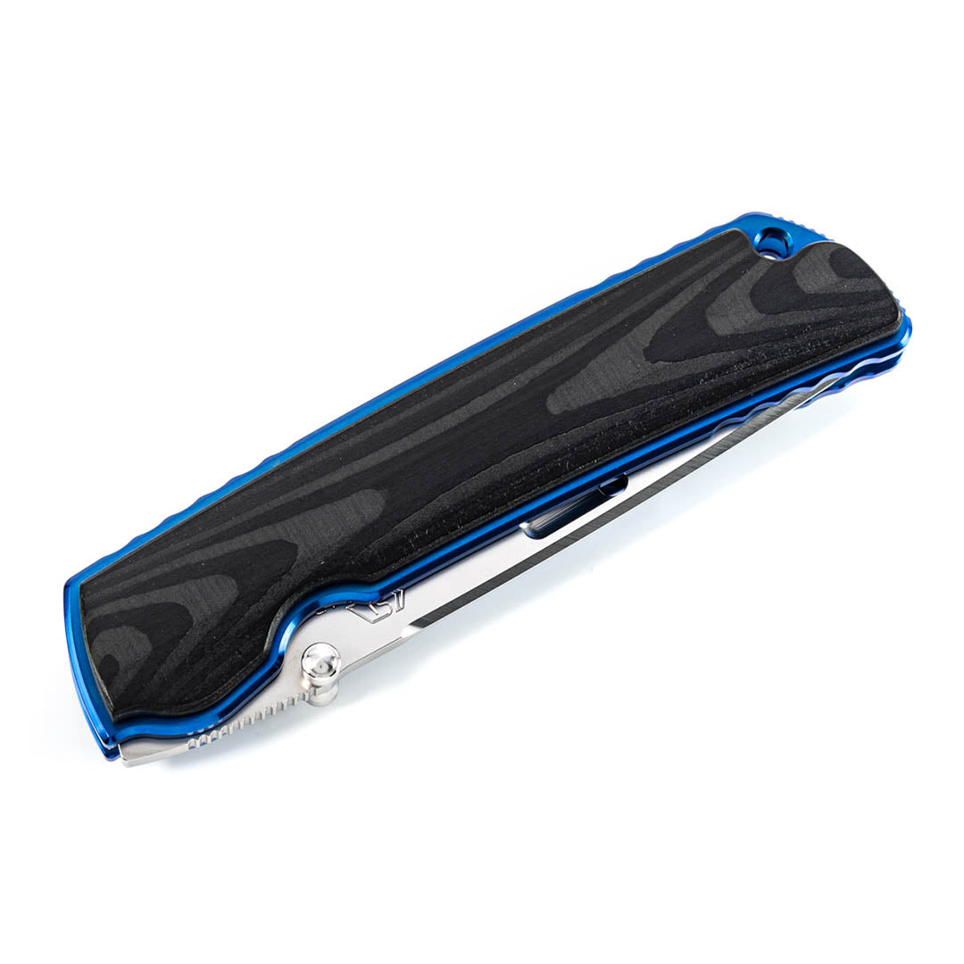Rockstead Folding Knife HIGO-Ⅱ-X-CF-ZDP (BLUE) ZDP189 Blade Titanium With Carbon Fiber Handle