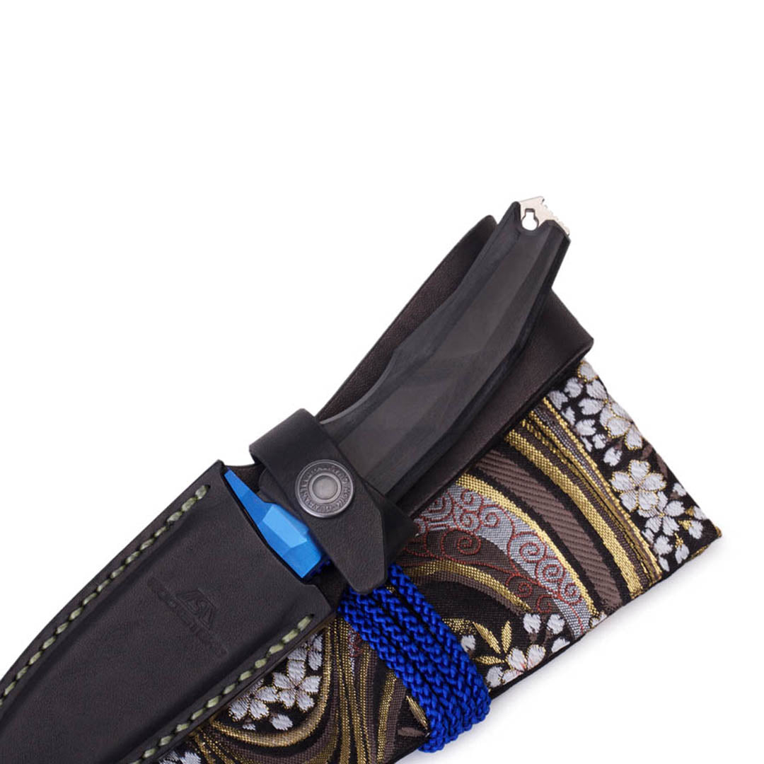 Rockstead Fixed Knives RITSU-ZDP (BL) ZDP189 Clad by VG-10 Blade Wood Micarta Handle