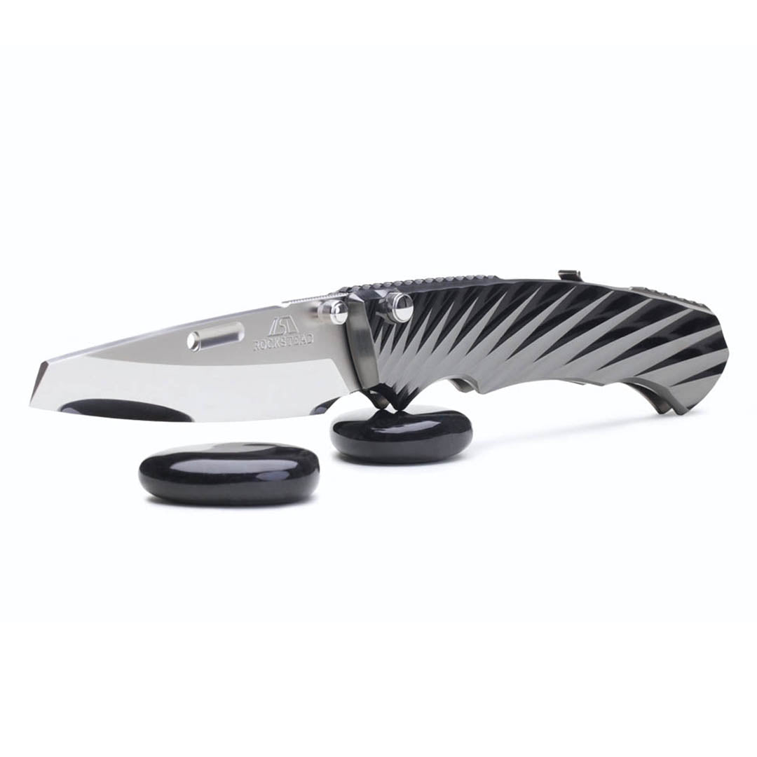 Rockstead RYO H-ZDP (BK) ZDP189 Blade Black DLC Titanium Handle Button Lock