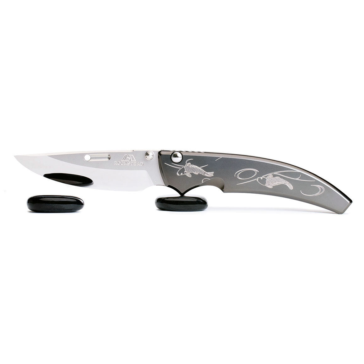 Rockstead Folding Knives SHU（KOI）ZDP189 Blade Titanium Handle Button Lock