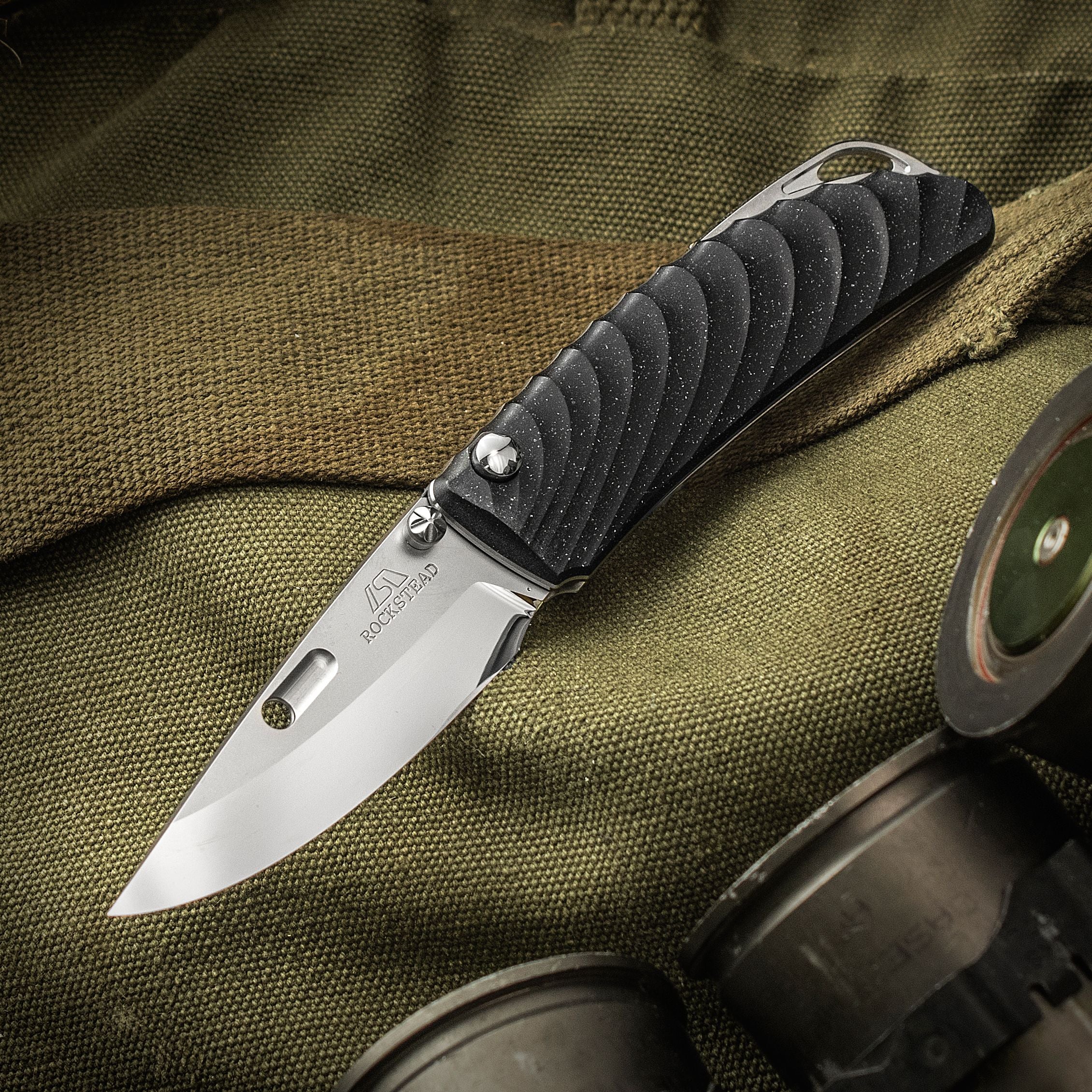 Rockstead Folding Knife NEHAN-ZDP(MB) ZDP-189 Blade Titanium Handle Knives Collect Button Lock