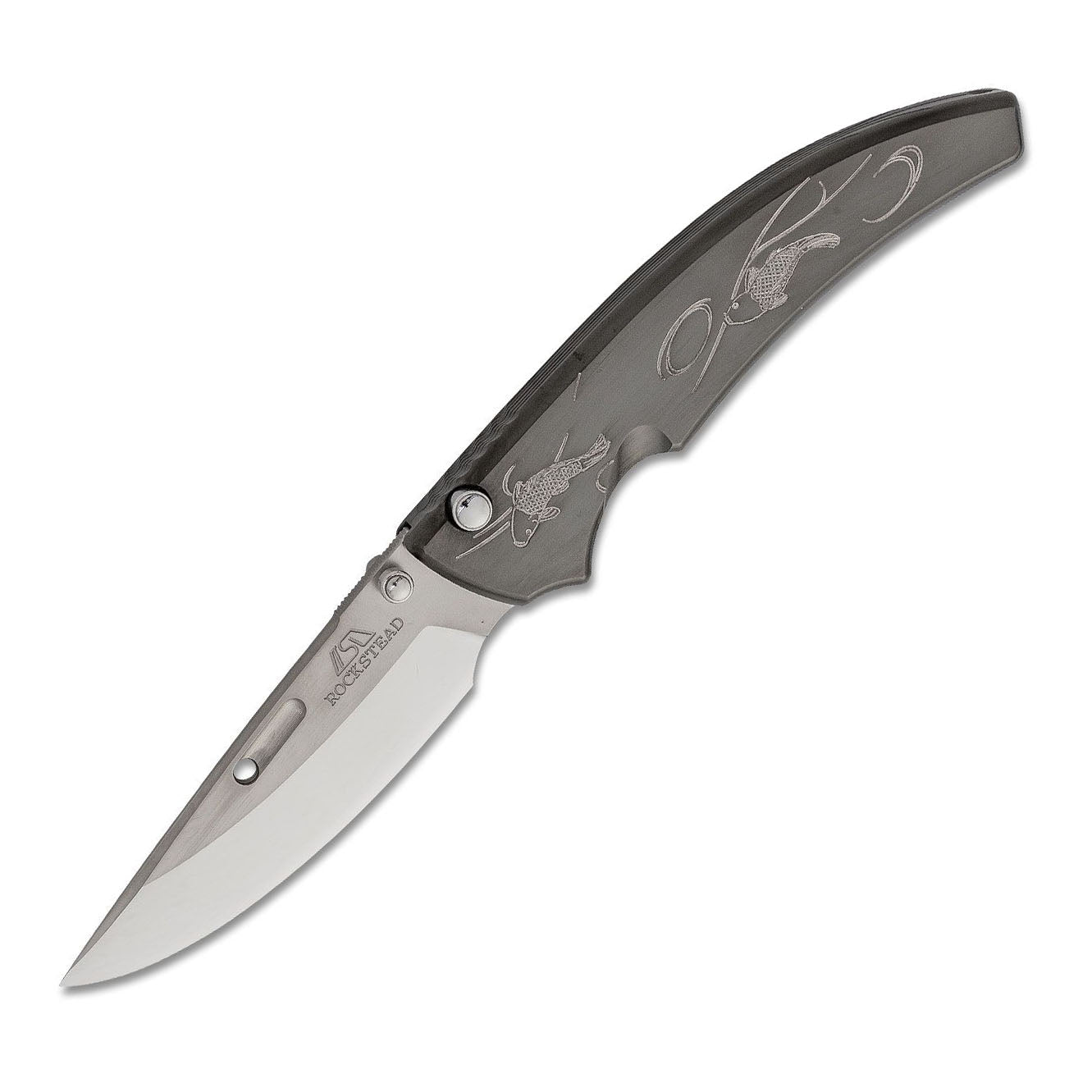 Rockstead Folding Knives SHU（KOI）ZDP189 Blade Titanium Handle Button Lock