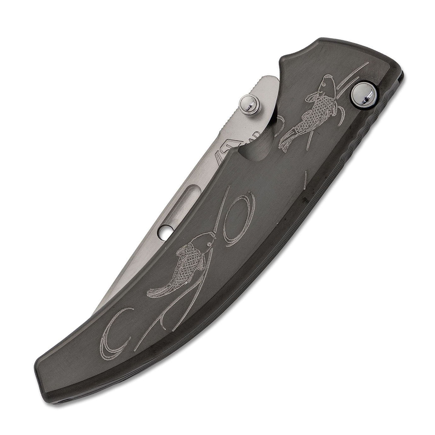 Rockstead Folding Knives SHU（KOI）ZDP189 Blade Titanium Handle Button Lock