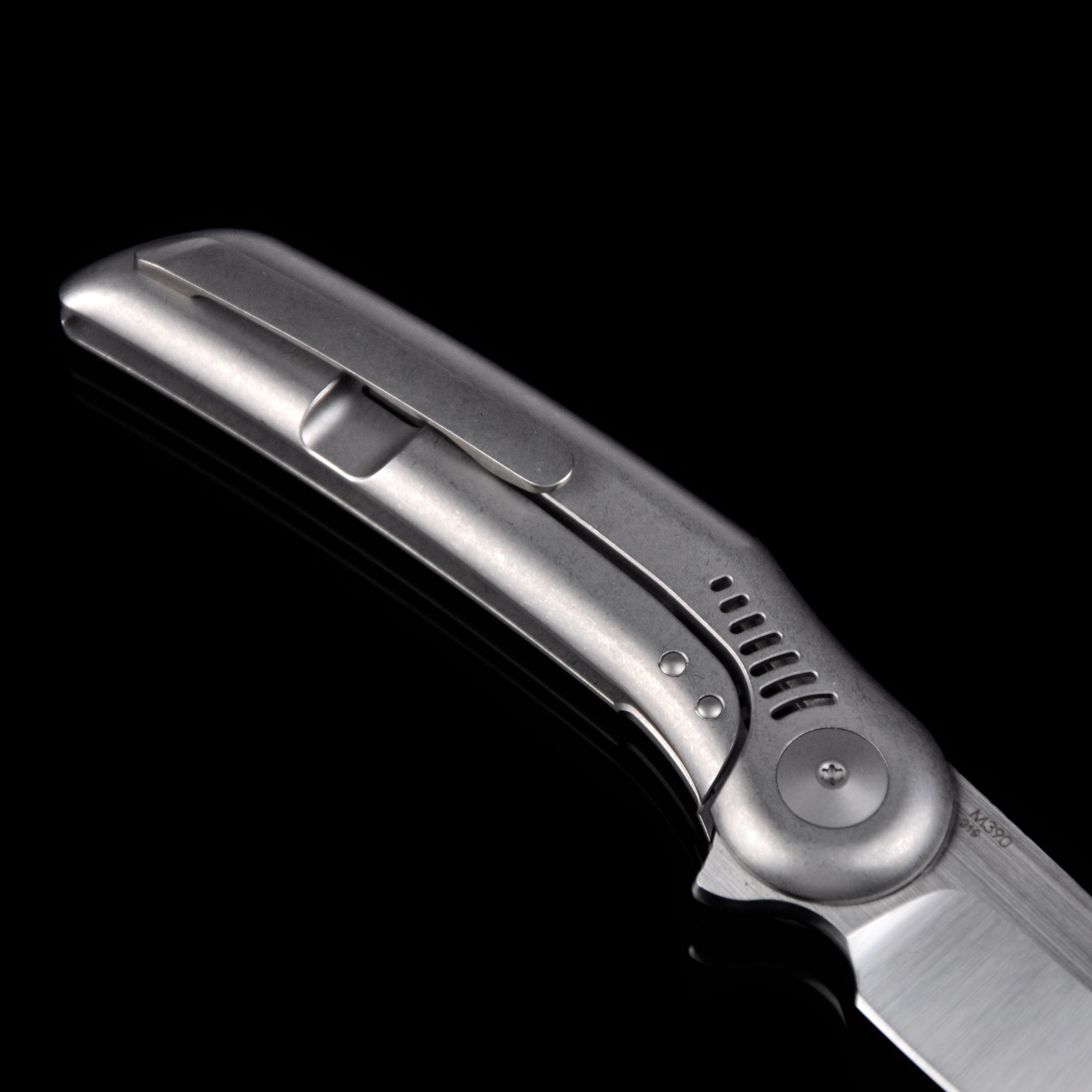 Reate Knives Gents #9 M390 Blade Titanium Handle Flipper Knife Frame Lock