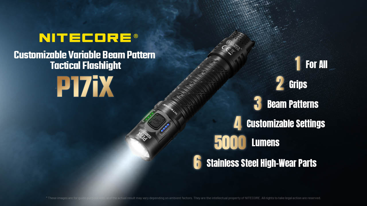Nitecore P17iX Compact 5000 Lumen Tactical Flashlight with Customizable Controls EDC Tools