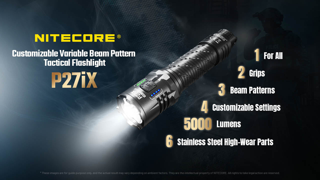 Nitecore P27iX 5000 Lumen Customizable Tactical Flashlight with Multi-Beam Modes EDC Tools