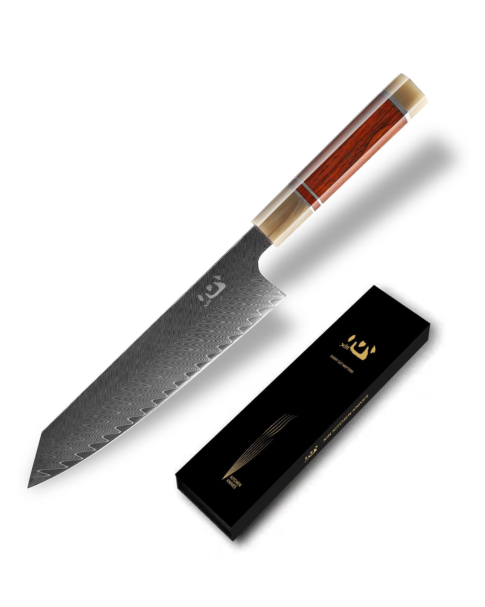 Xin Cutlery XinCraft XC105 Damascus Blade Rosewood Handle Chef Knife