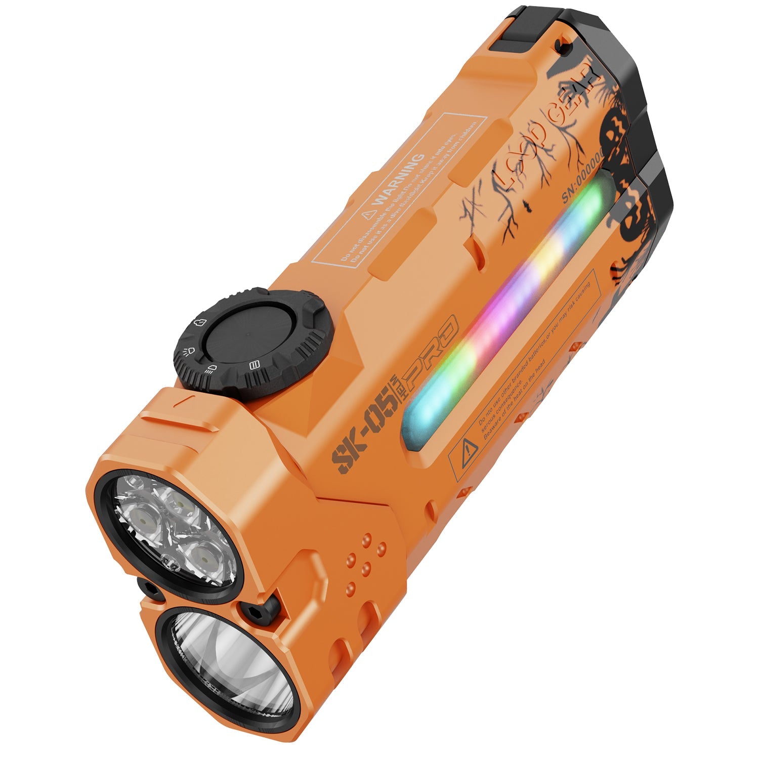 LOOP GEAR SK05 Pro HALLOWEEN Orange Flat LED Flashlight