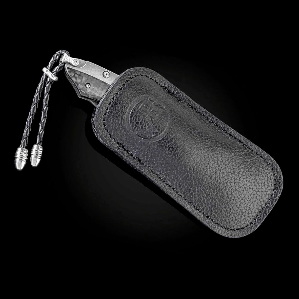 William Henry B04 CYBER Pikatti Damascus Blade TItanium and Carbon Fiber Handle Limited Edition