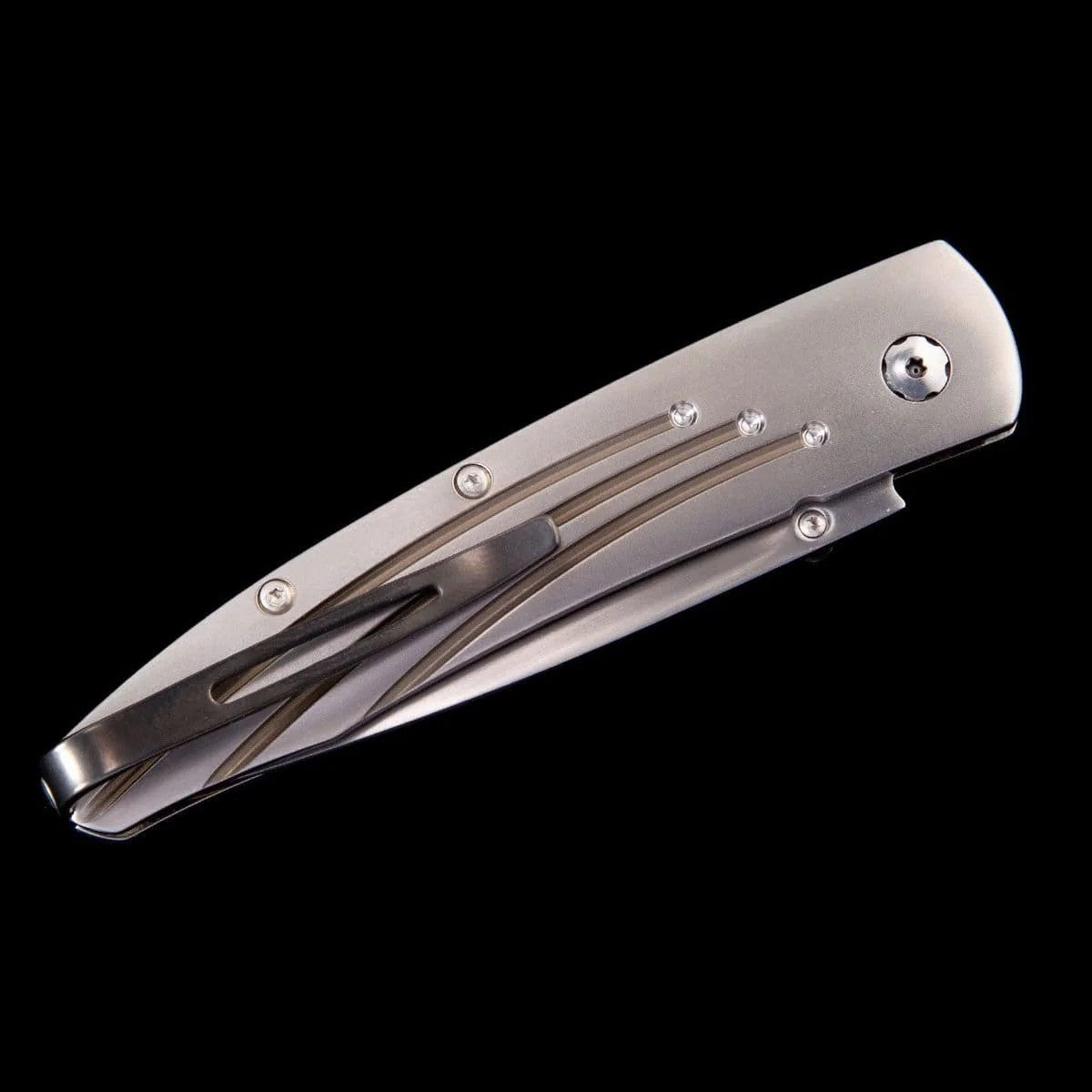 William Henry B10 SMOKE ZDP-189 Blade Titanium Handle Button Lock Pocket Knife