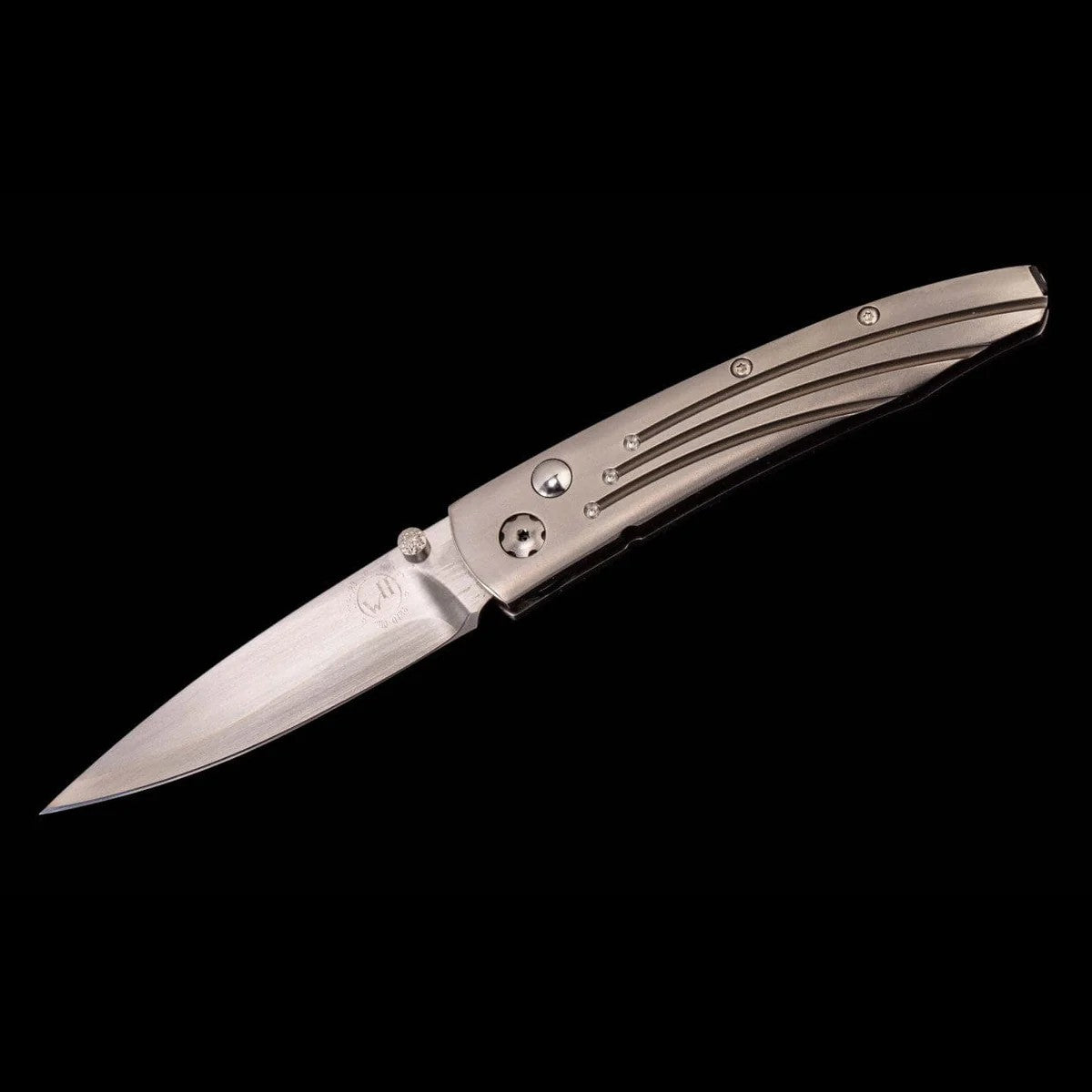 William Henry B10 SMOKE ZDP-189 Blade Titanium Handle Button Lock Pocket Knife