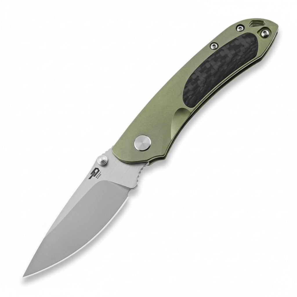 Bestech Junzi BT1809E CPM-S35VN Blade Titanium+Carbon Fiber inlayed Handle Slip Joint Folding Knife