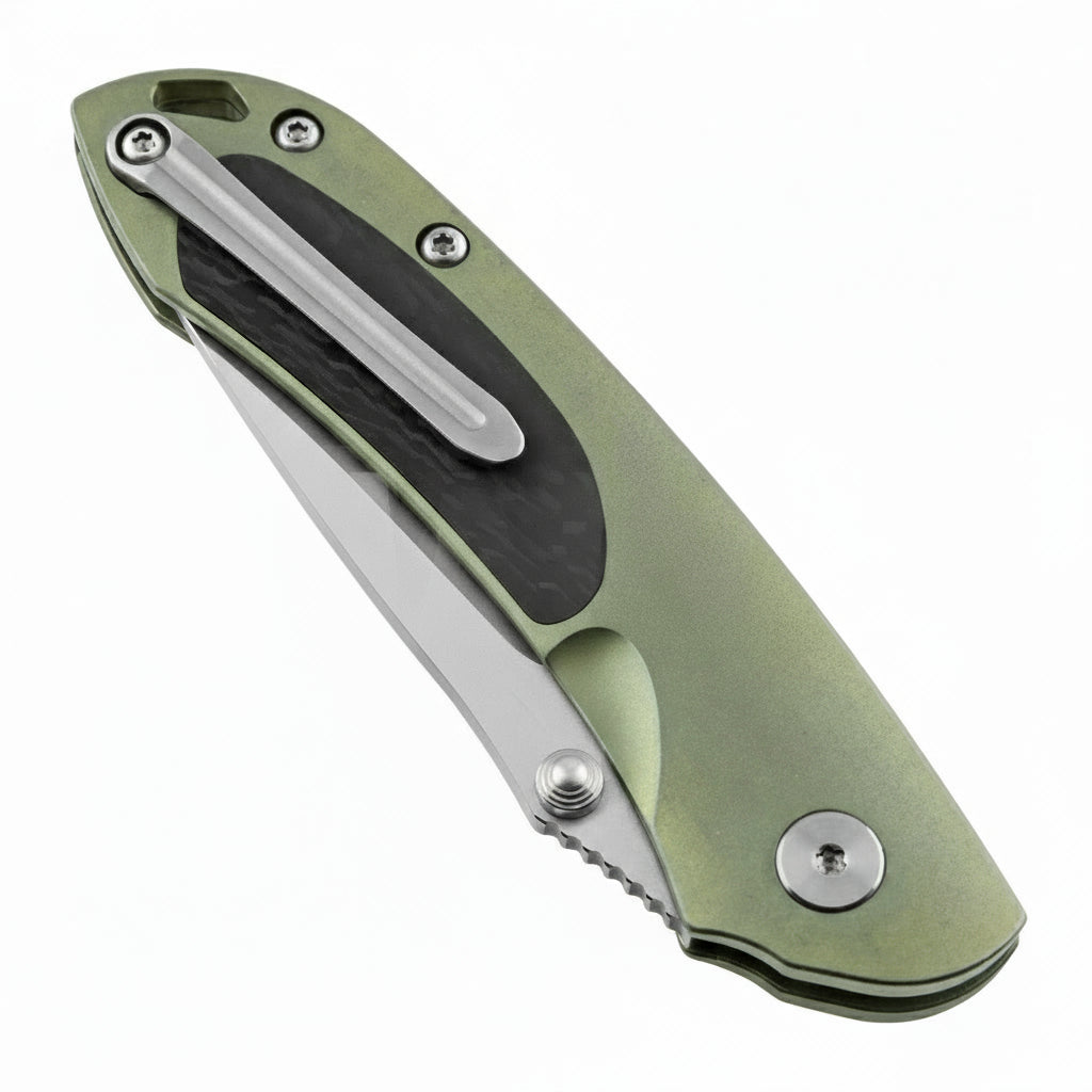 Bestech Junzi BT1809E CPM-S35VN Blade Titanium+Carbon Fiber inlayed Handle Slip Joint Folding Knife