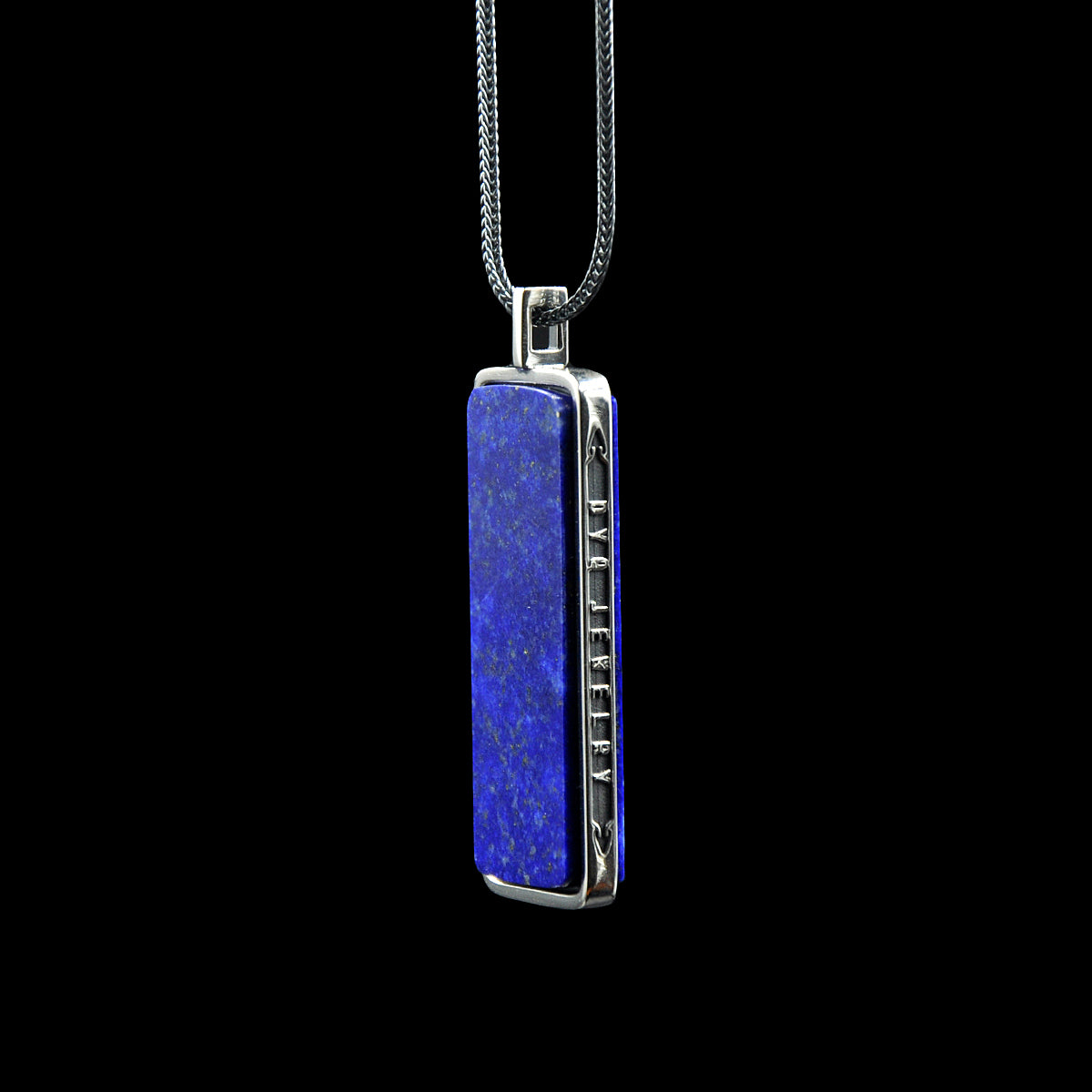 DYQ Jewelry Nothing To Worry Necklace Pendant 925 Silver Inlay Lapis Lazuli Man Pendant
