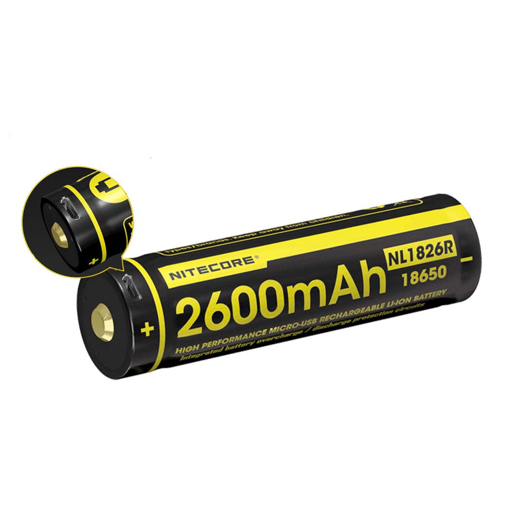 奈特科尔 NL1826R 2600mAh USB 可充电 18650 电池