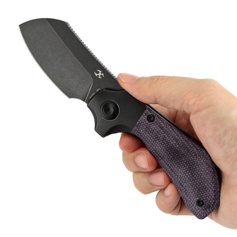 Kansept Pluto K3129A2 Blackwash CPM-S90V Blade Titanium & Micarta Handle Bolster Lock Folding Knife