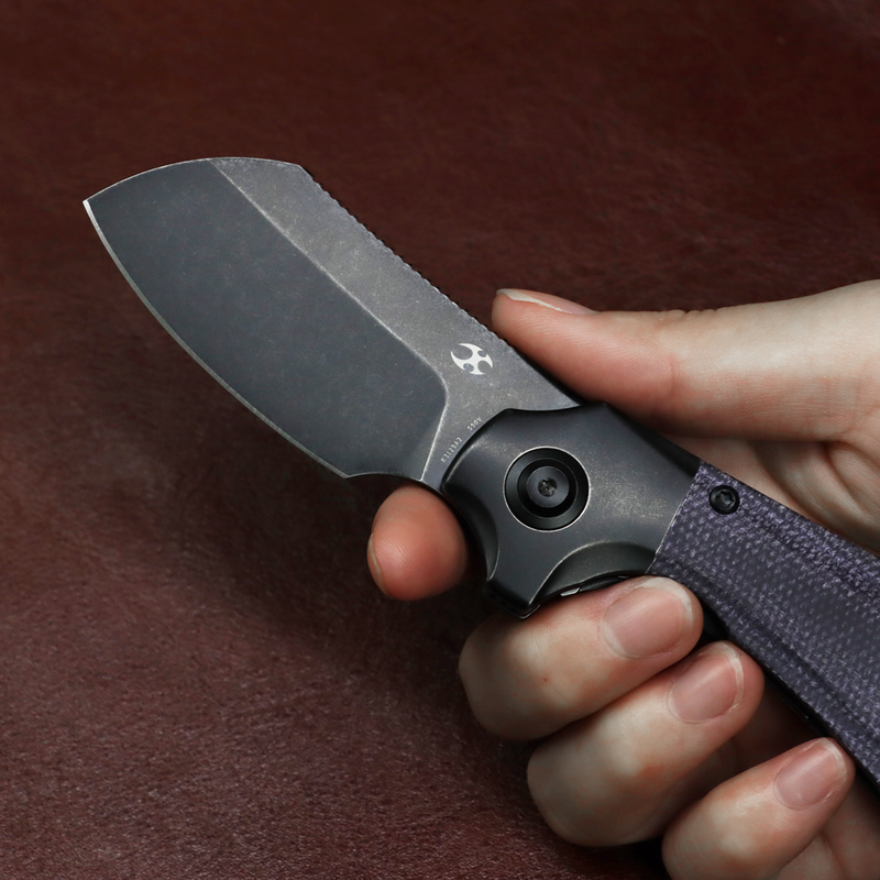 Kansept Pluto K3129A2 Blackwash CPM-S90V Blade Titanium & Micarta Handle Bolster Lock Folding Knife