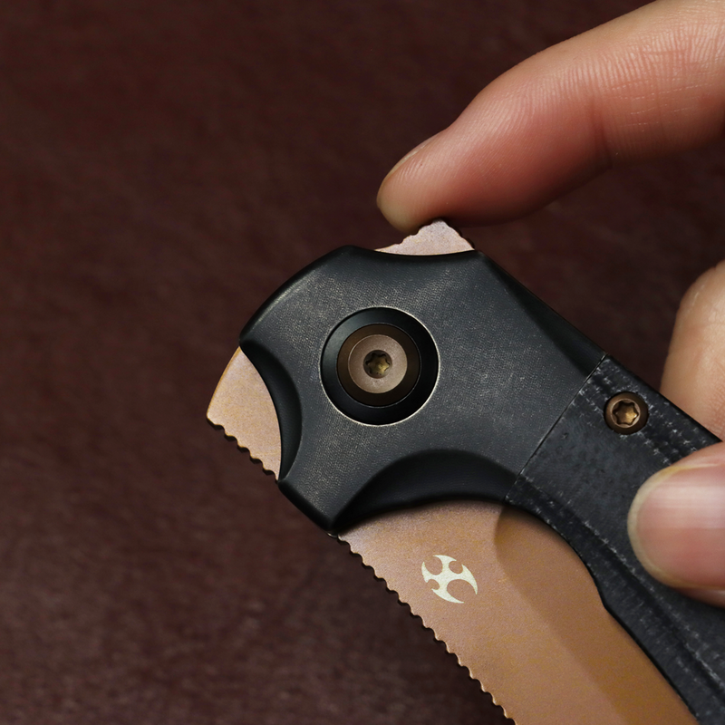 Kansept Pluto K3129A4 Rose Gold CPM-S90V Blade Titanium & Micarta Handle Bolster Lock Folding Knife