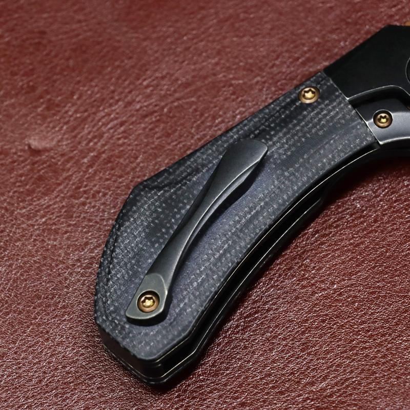 Kansept Pluto K3129A4 Rose Gold CPM-S90V Blade Titanium & Micarta Handle Bolster Lock Folding Knife