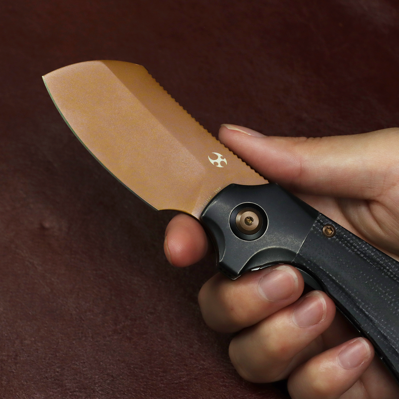 Kansept Pluto K3129A4 Rose Gold CPM-S90V Blade Titanium & Micarta Handle Bolster Lock Folding Knife