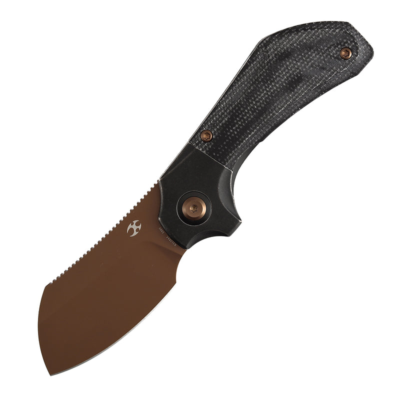 Kansept Pluto K3129A4 Rose Gold CPM-S90V Blade Titanium & Micarta Handle Bolster Lock Folding Knife