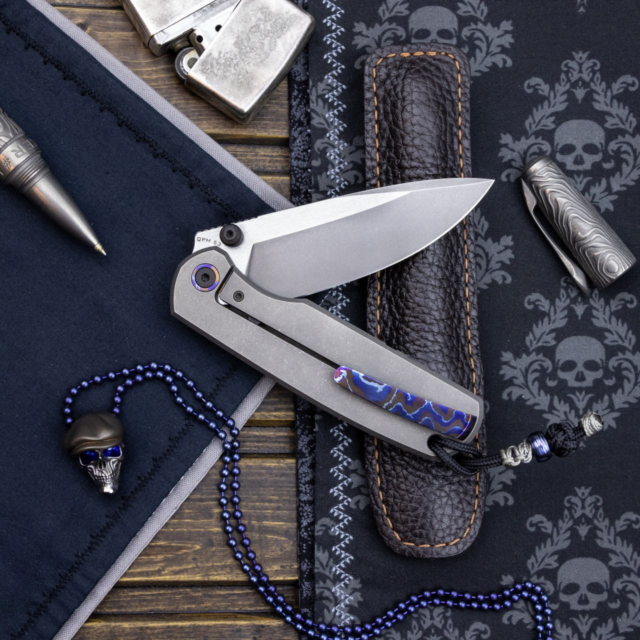 Arakun knives Gaudi EDC Pocket Knife QPM53 Blade Titanium Handle Frame Lock Handmake Custom