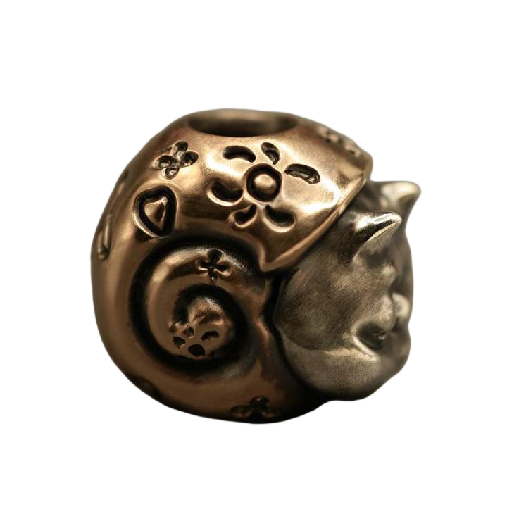 Phase Objects New Snail Bead Brass Silver Custom Knife lanyard bead Handmake