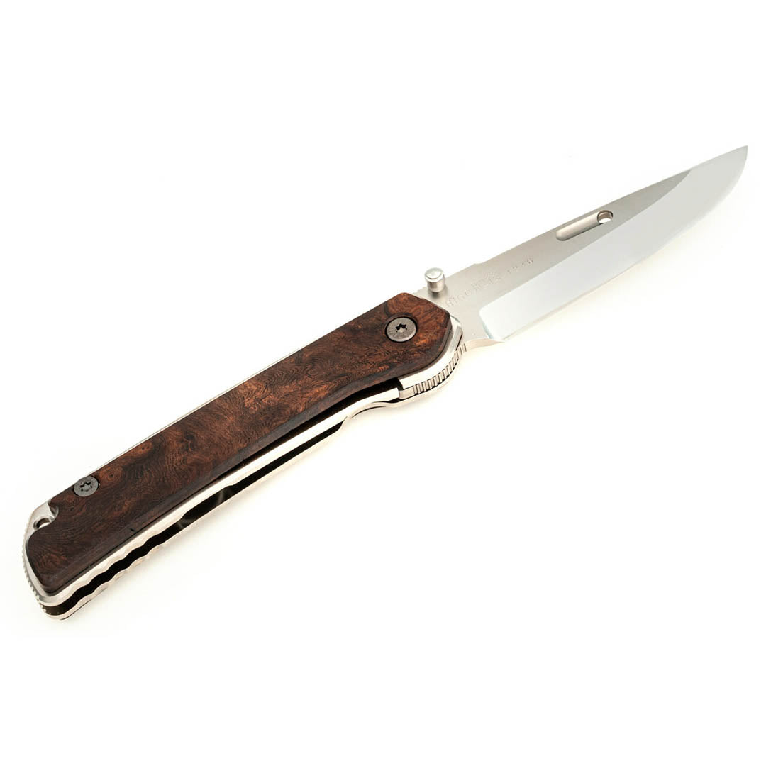 Rockstead Folding Knife HIGO-X-IW-ZDP ZDP189 Blade Titanium With Wood Handle