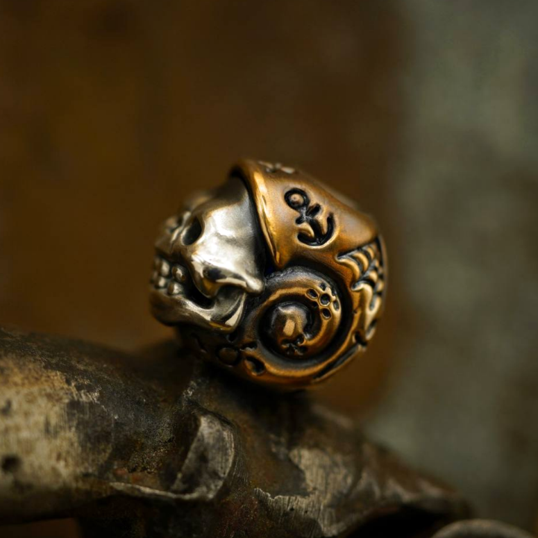 Phase Objects Snail Bead Brass Silver Custom Knife lanyard bead Handmake
