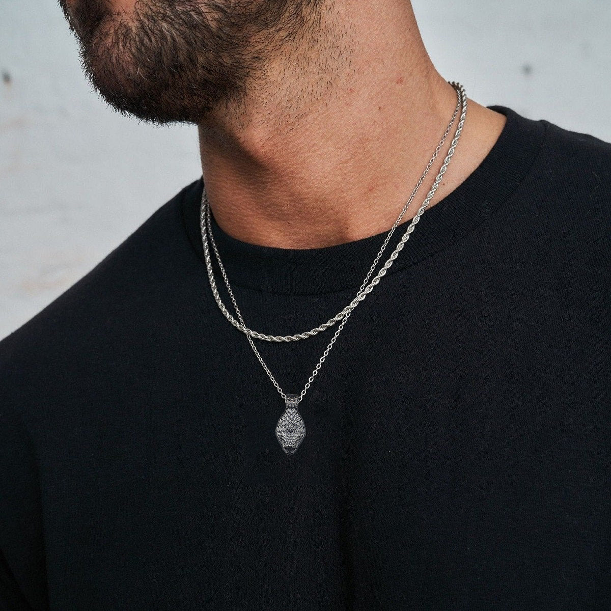 DYQ Jewelry Snake Men's Necklace Pendant 925 Silver