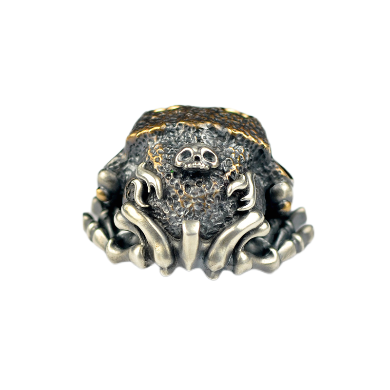 Phaseobjects Toad Don't Worry Stone Skull Textured silver Handmake Custom